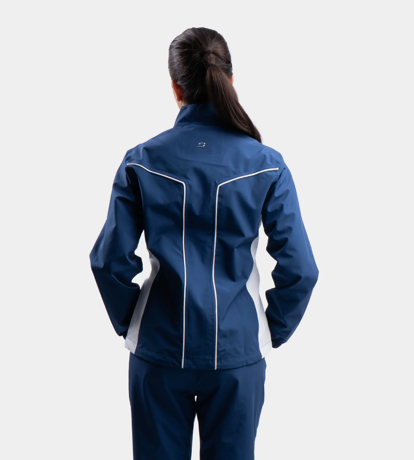 LADIES ESCAPADE RAIN JACKET - NAVY/WHITE - Image 3
