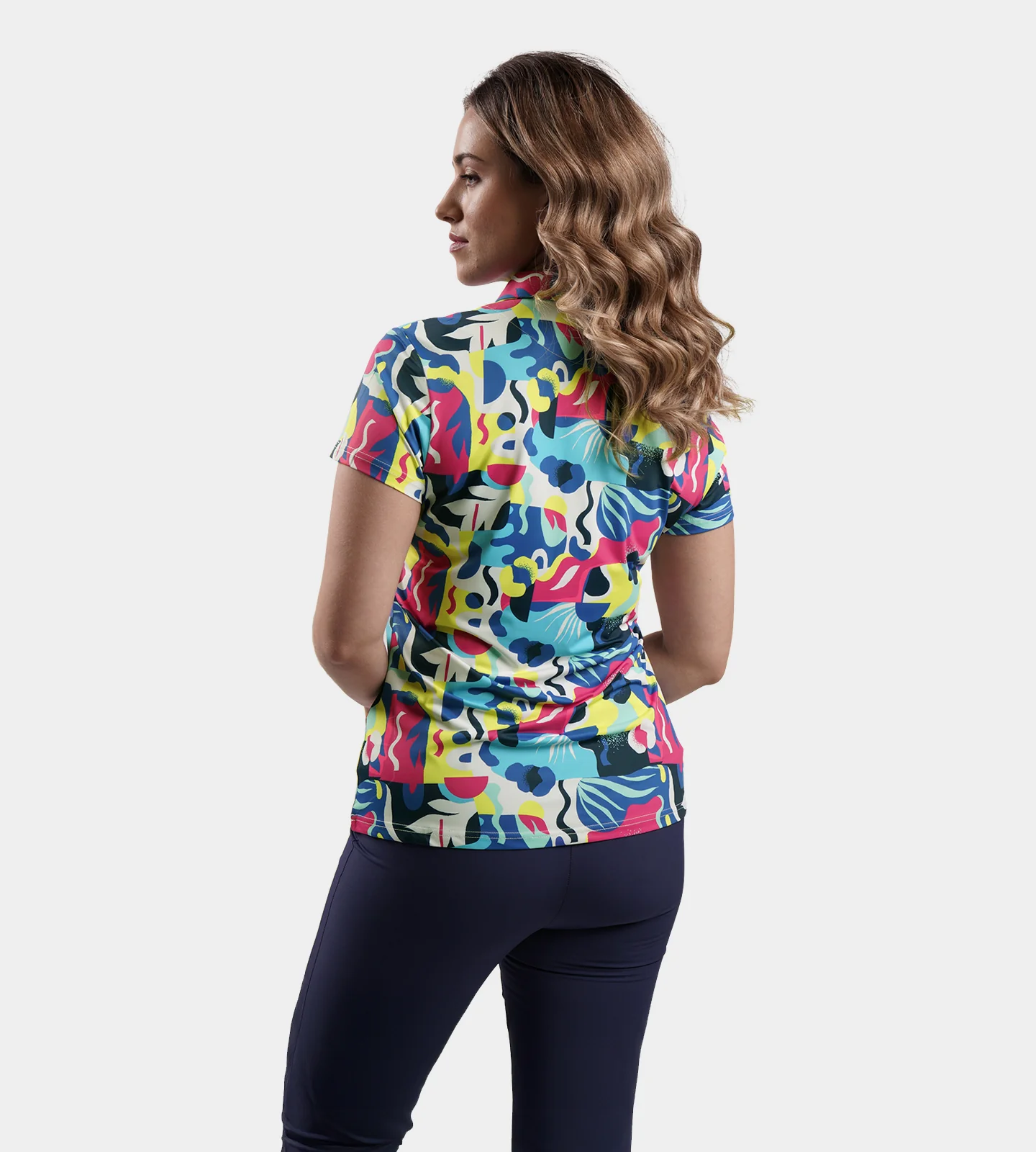 LADIES EXOTIC POLO - NAVY - Image 3