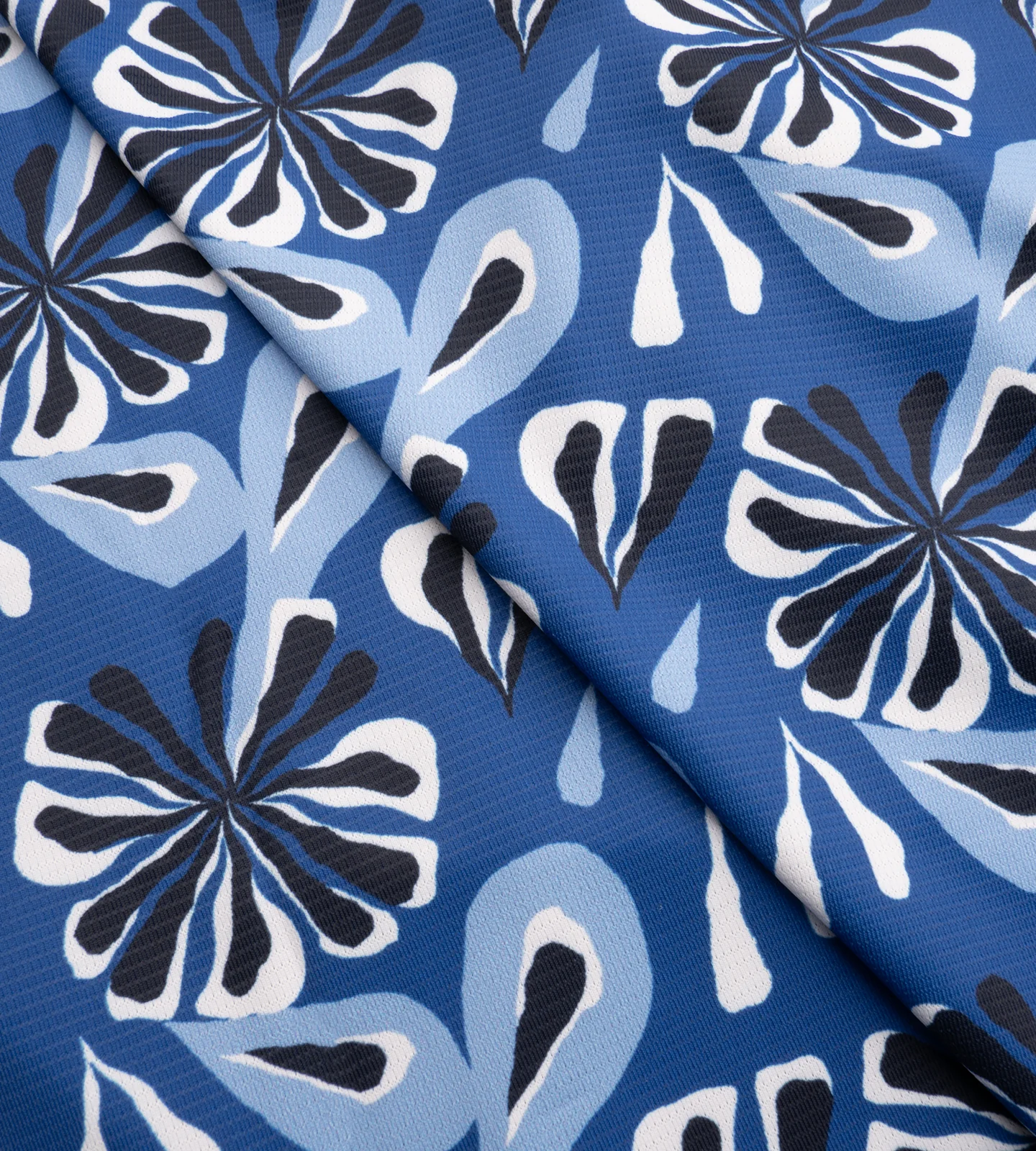 LADIES FLORAL SLEEVELESS POLO - NAVY - Image 5