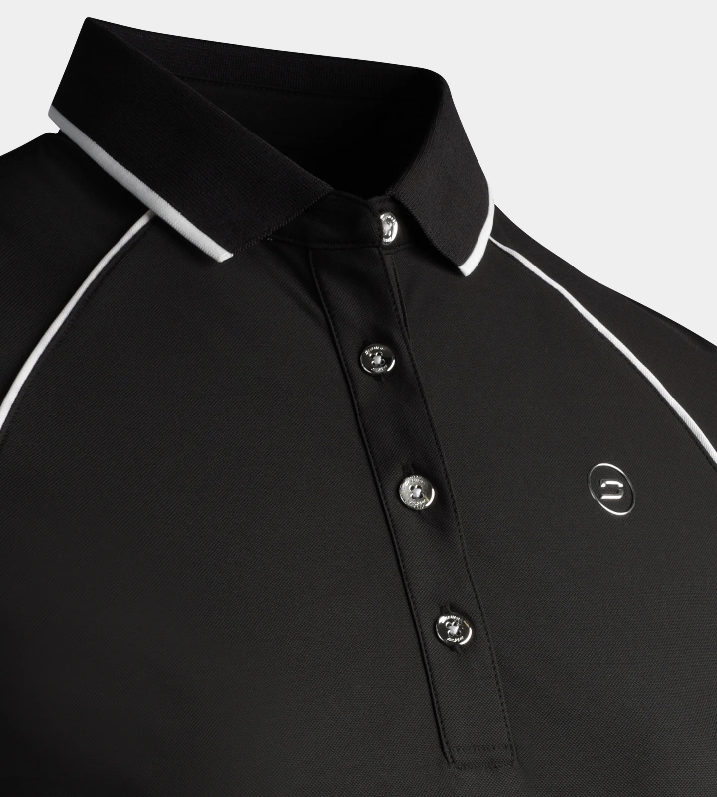LADIES FORM POLO - BLACK - Image 6