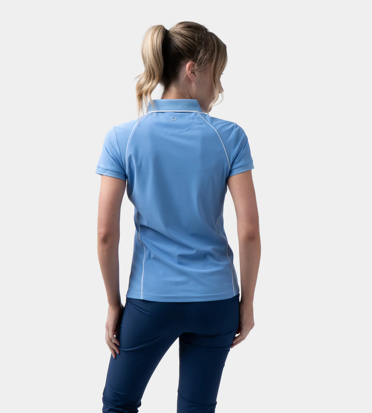 LADIES FORM POLO - BLUE - Image 3