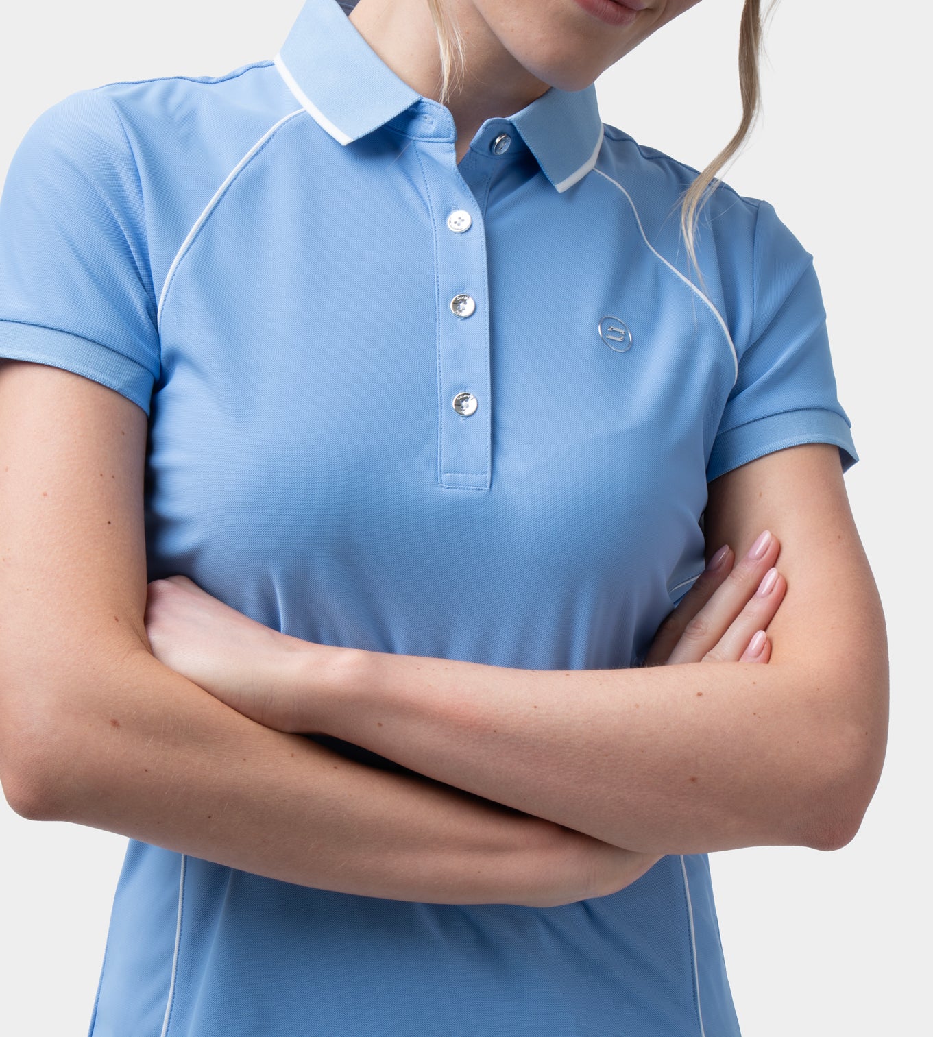 LADIES FORM POLO - BLUE - Image 4