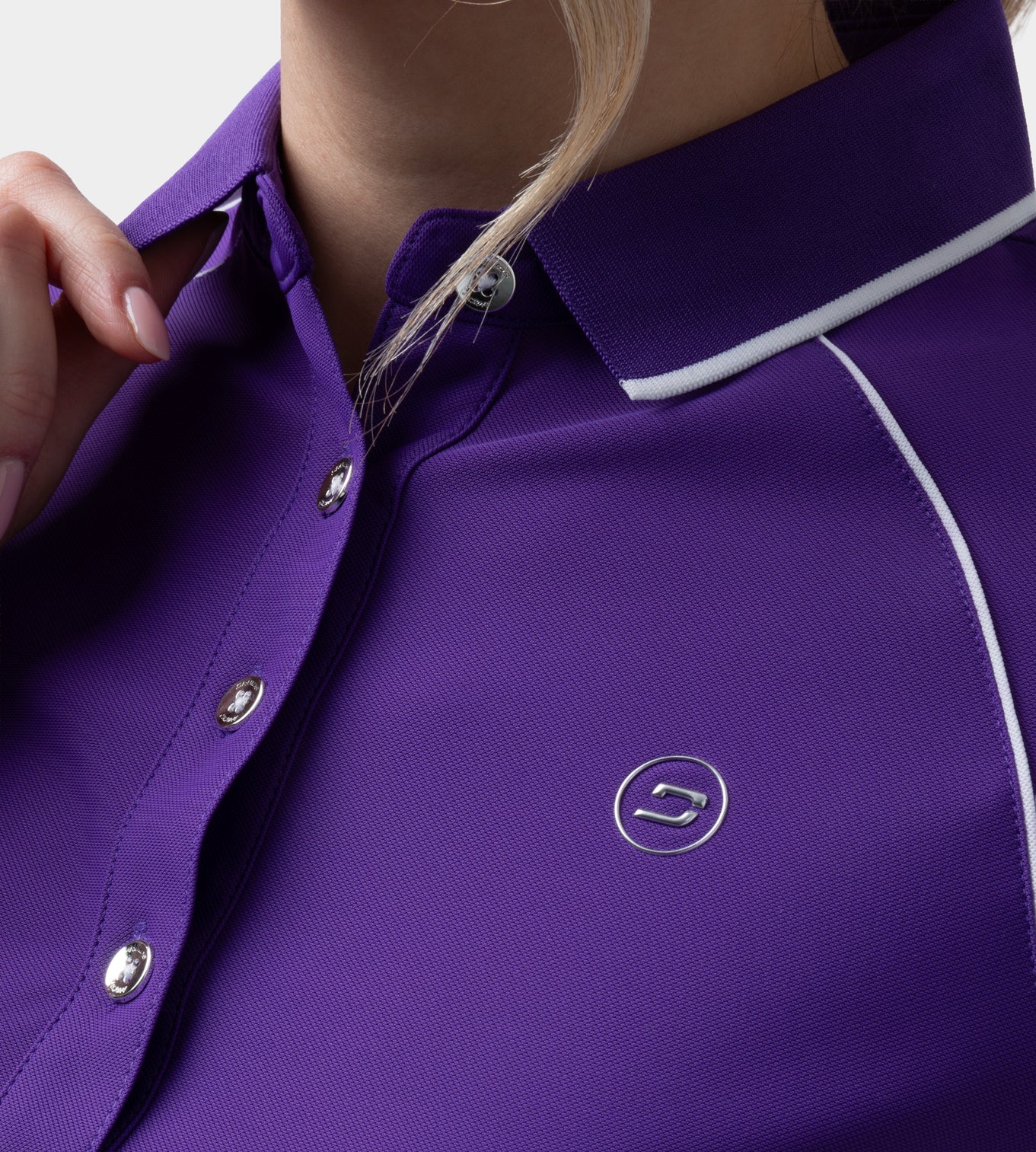 LADIES FORM POLO - PURPLE - Image 2