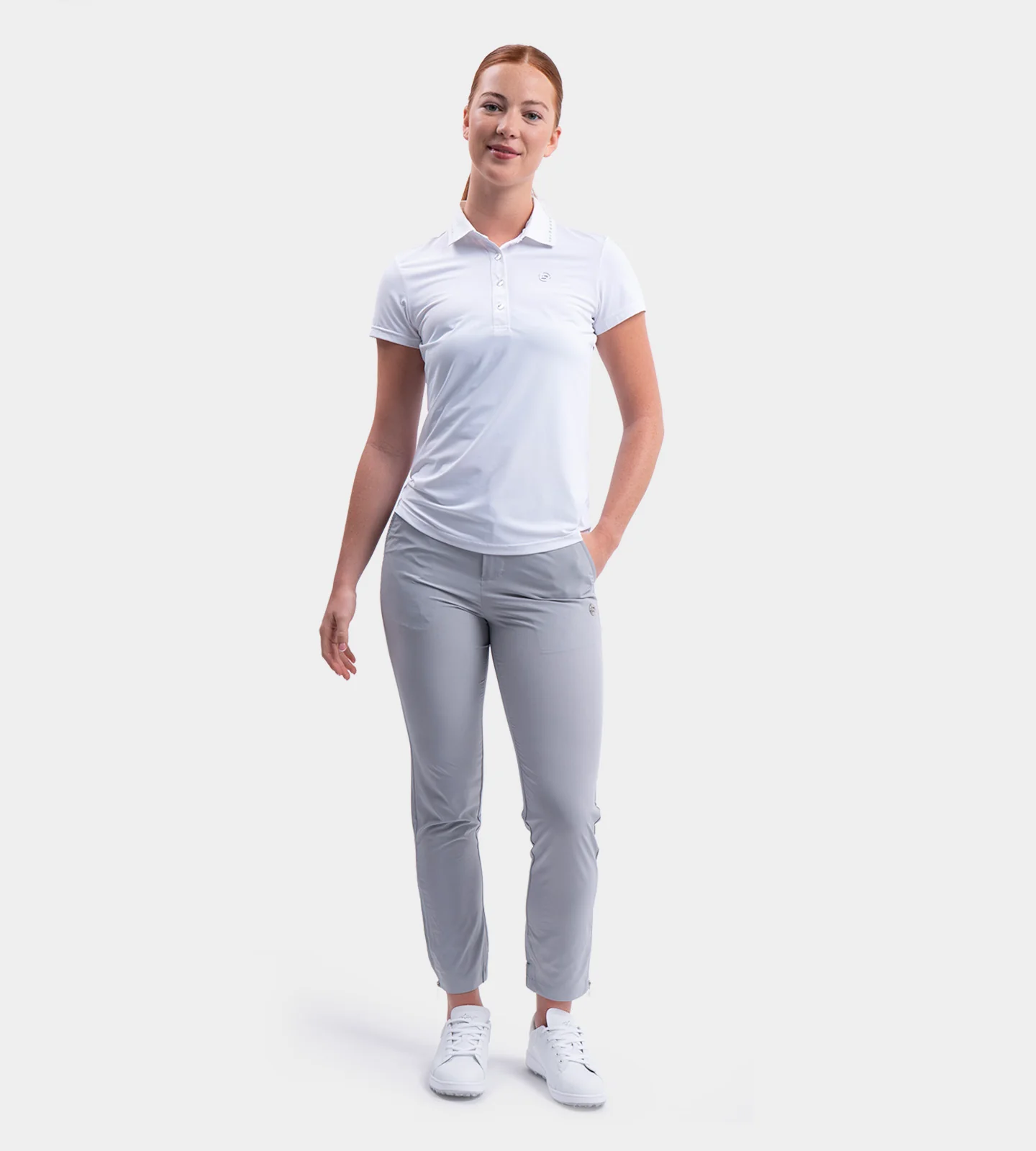 LADIES GOLF JOGGERS - GREY - Image 2