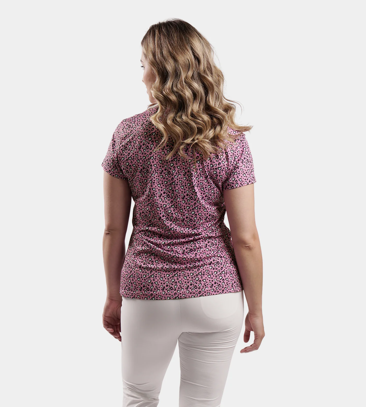 LADIES HEART POLO - PINK/NAVY - Image 3