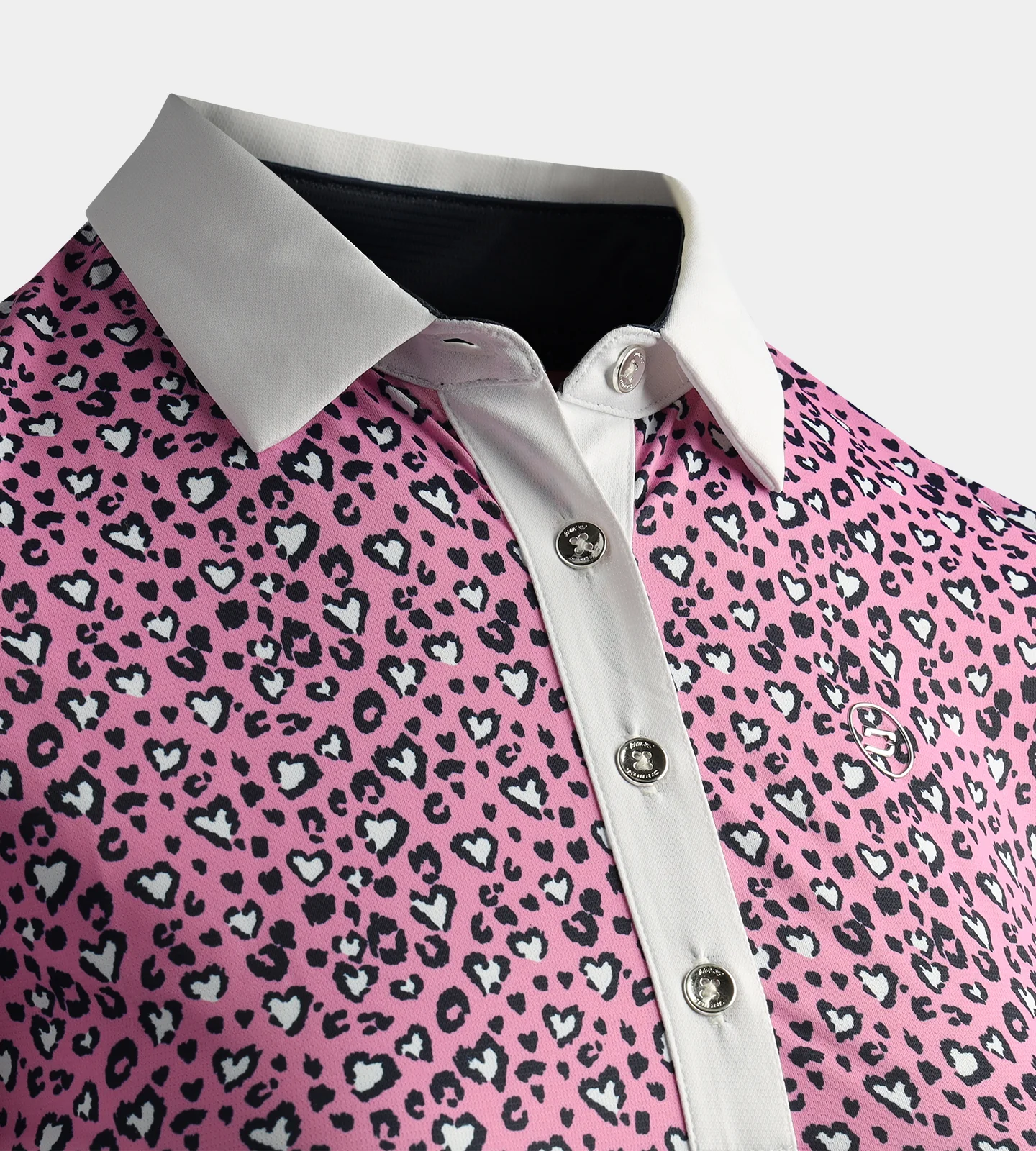 LADIES HEART POLO - PINK/NAVY - Image 4