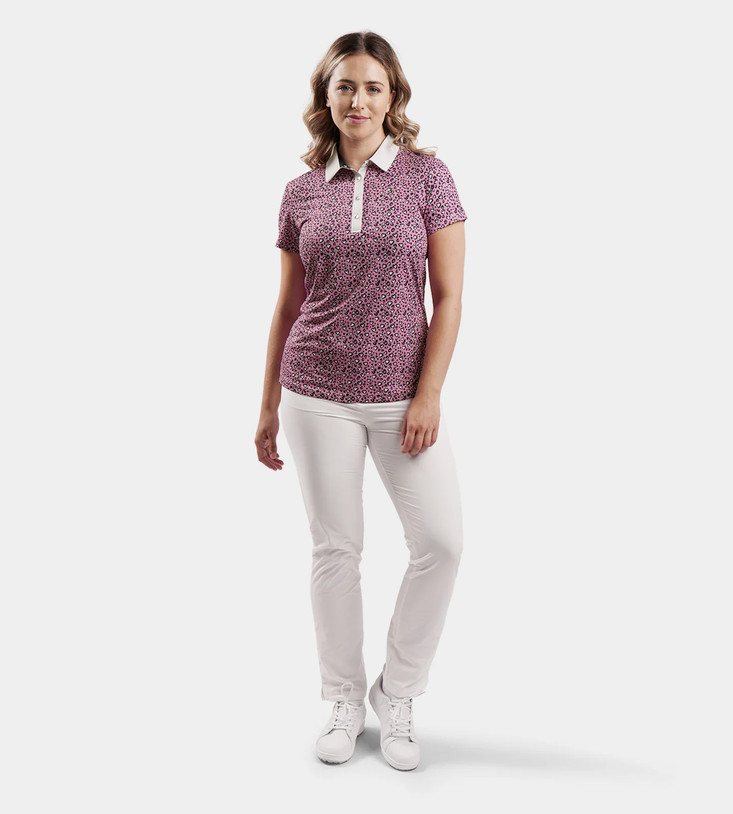 LADIES HEART POLO - PINK/NAVY - Image 6