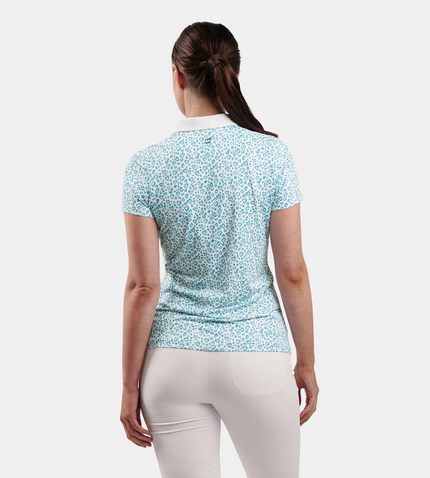 LADIES HEART POLO - TEAL - Image 3