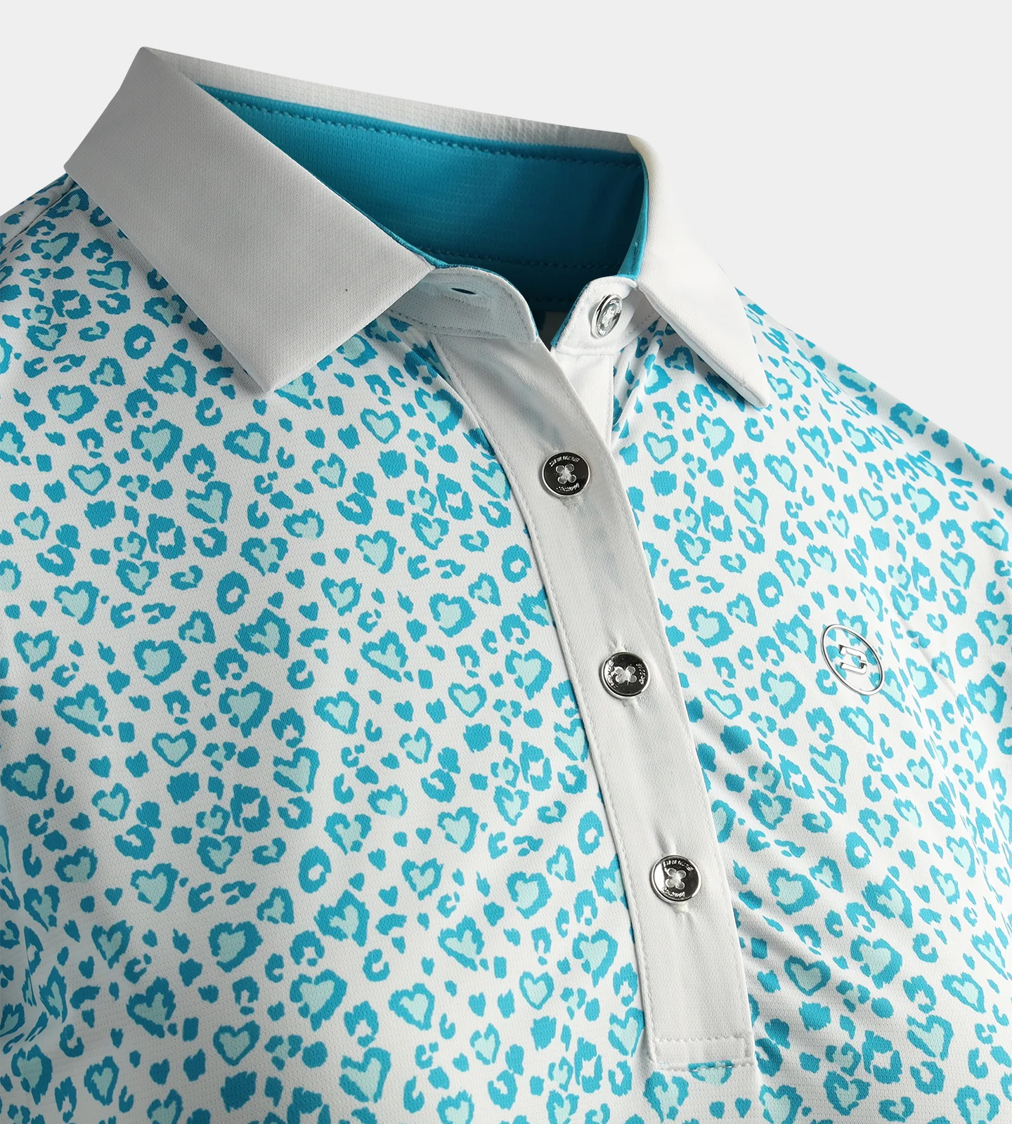 LADIES HEART POLO - TEAL - Image 4