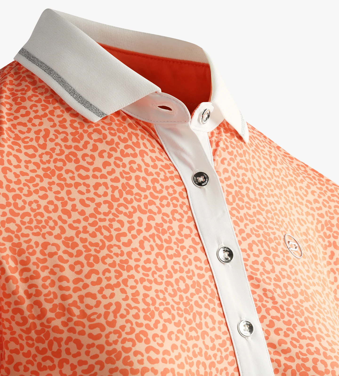 LADIES LEOPARD POLO - CORAL - Image 4