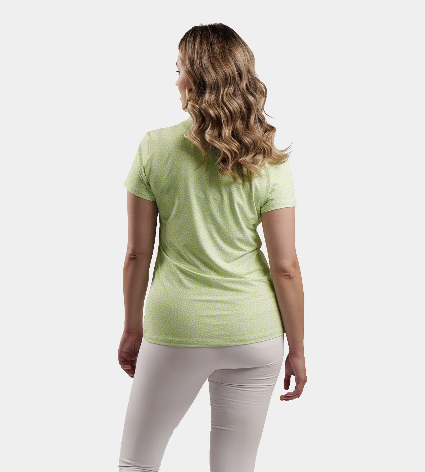 LADIES LEOPARD POLO - LIME - Image 3