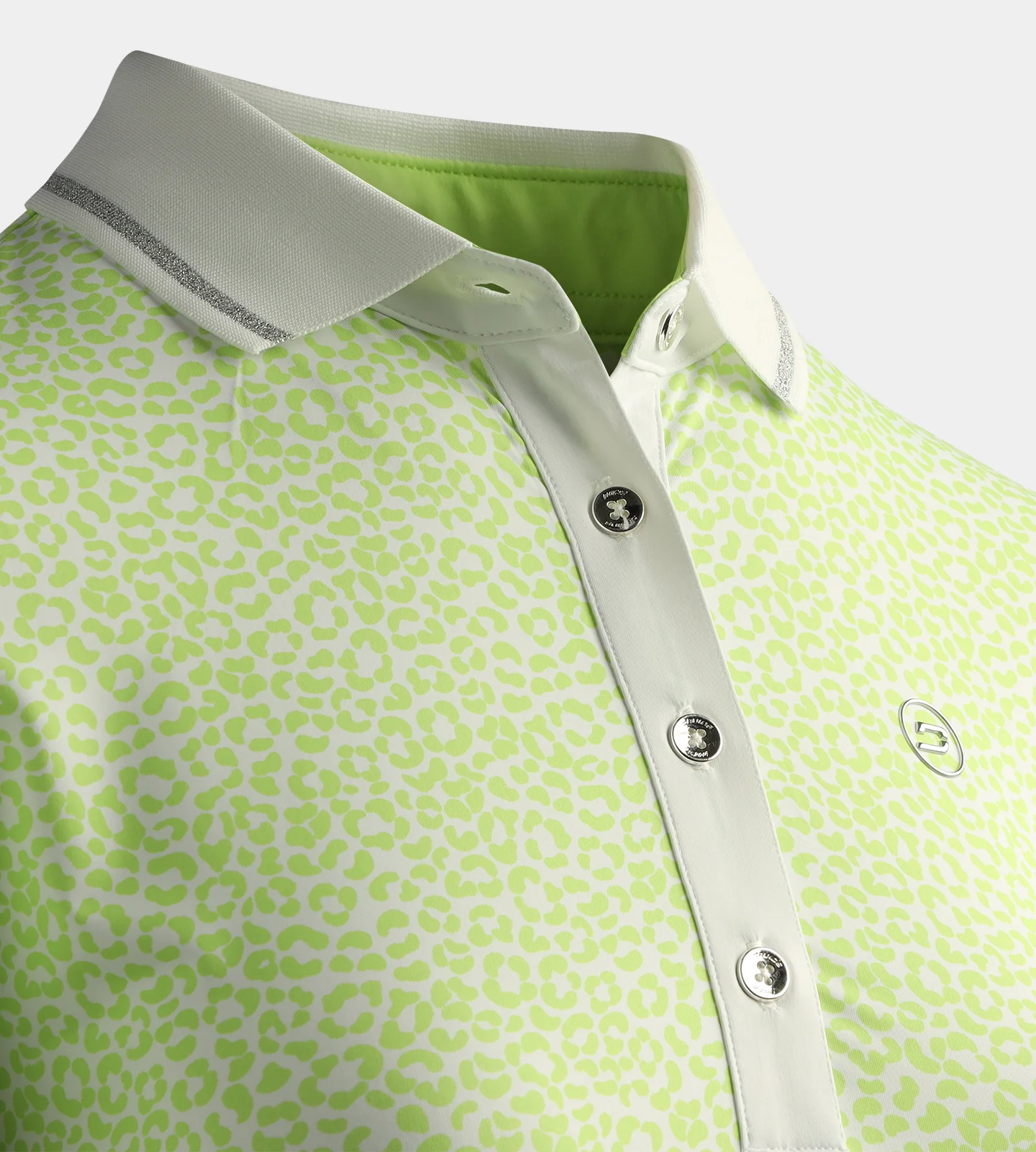 LADIES LEOPARD POLO - LIME - Image 4