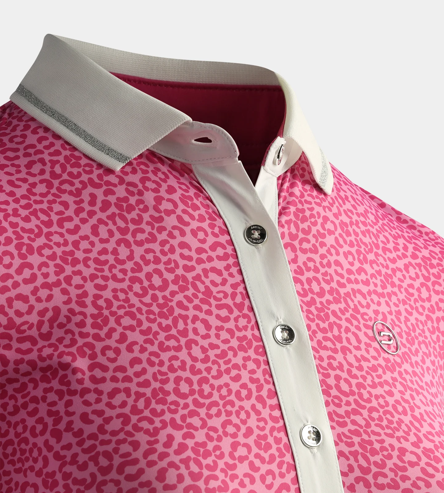 LADIES LEOPARD POLO - PINK - Image 4
