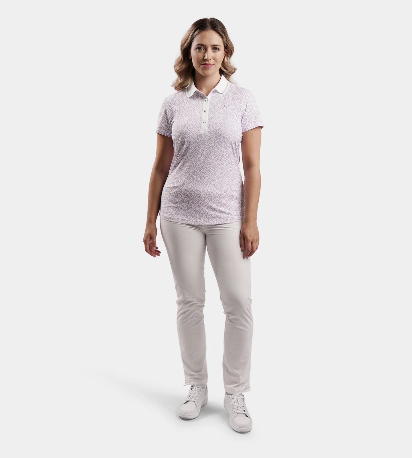 LADIES LEOPARD POLO - PURPLE - Image 6