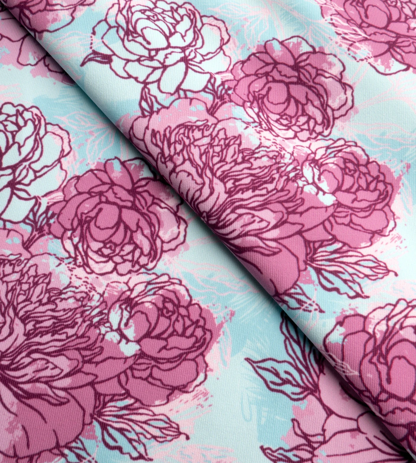 LADIES LUXE DRESS - ROSES TEAL - Image 6
