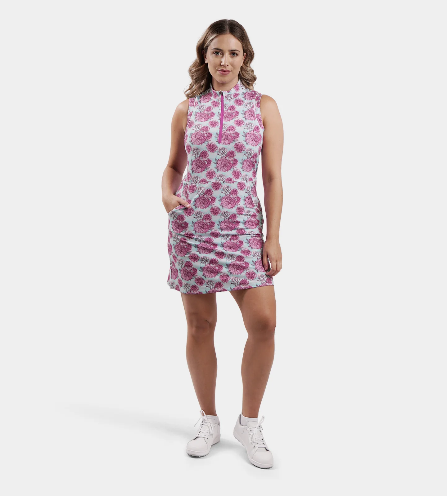 LADIES LUXE DRESS - ROSES TEAL - Image 7