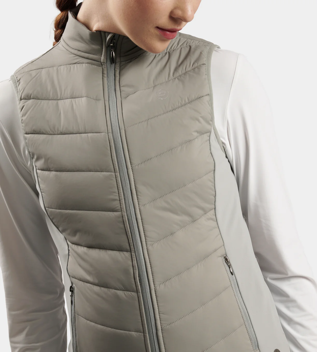 LADIES PANAMA GILET - GREY - Image 2