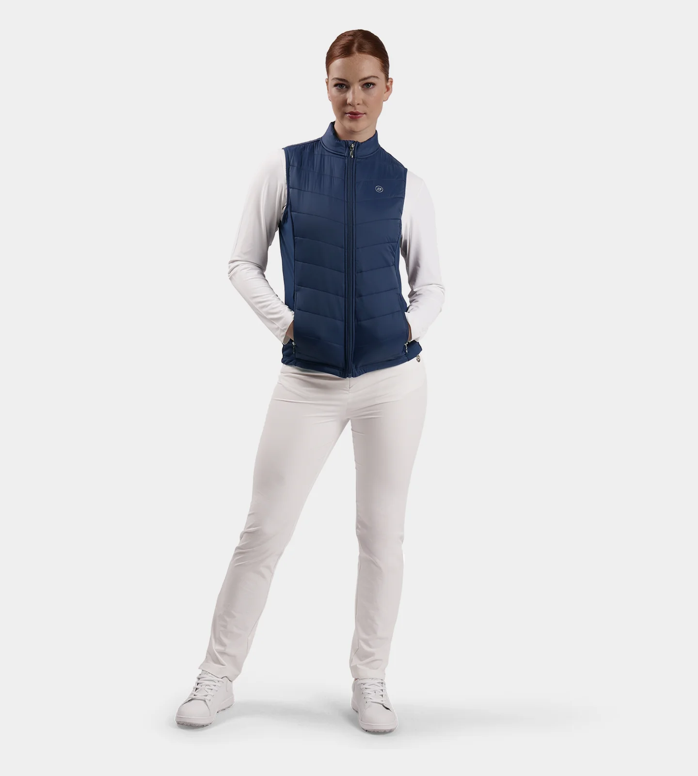 LADIES PANAMA GILET - NAVY - Image 6