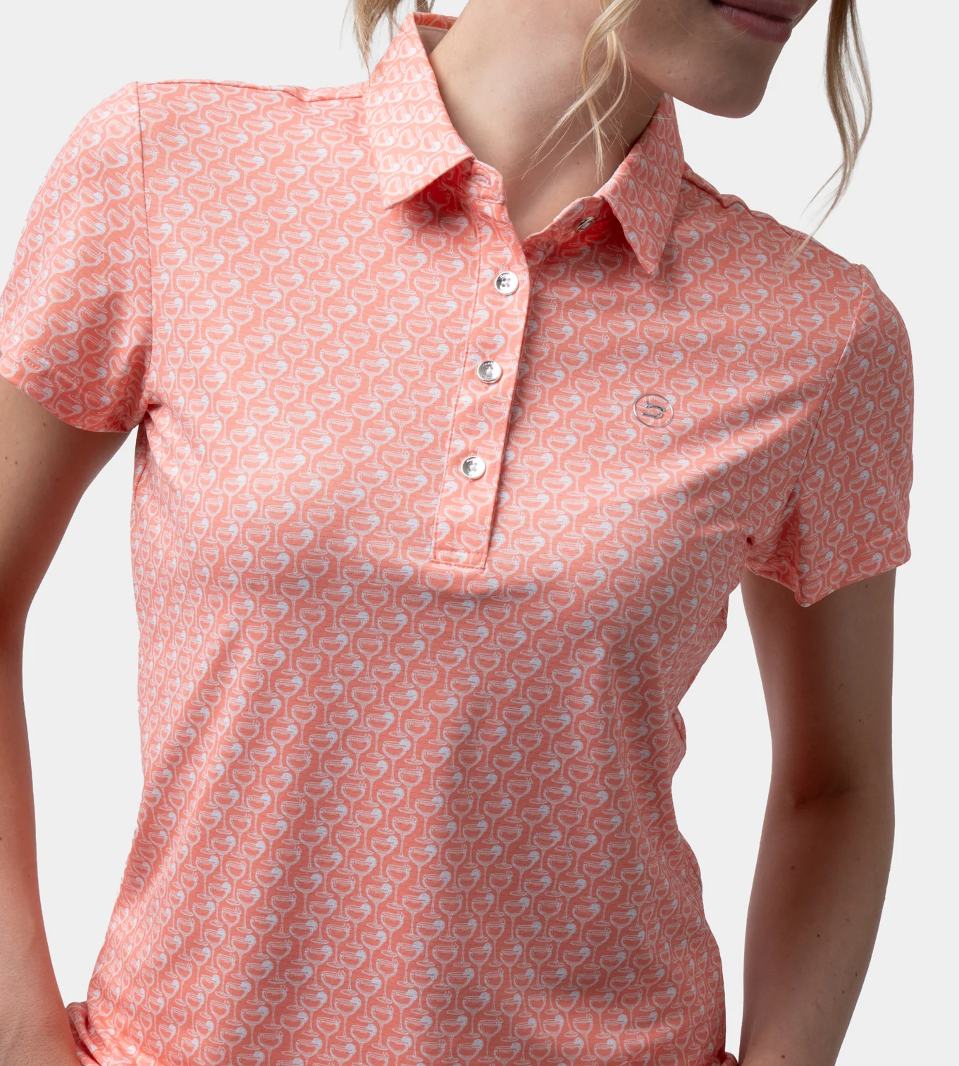 LADIES PARTINI POLO - CORAL - Image 4