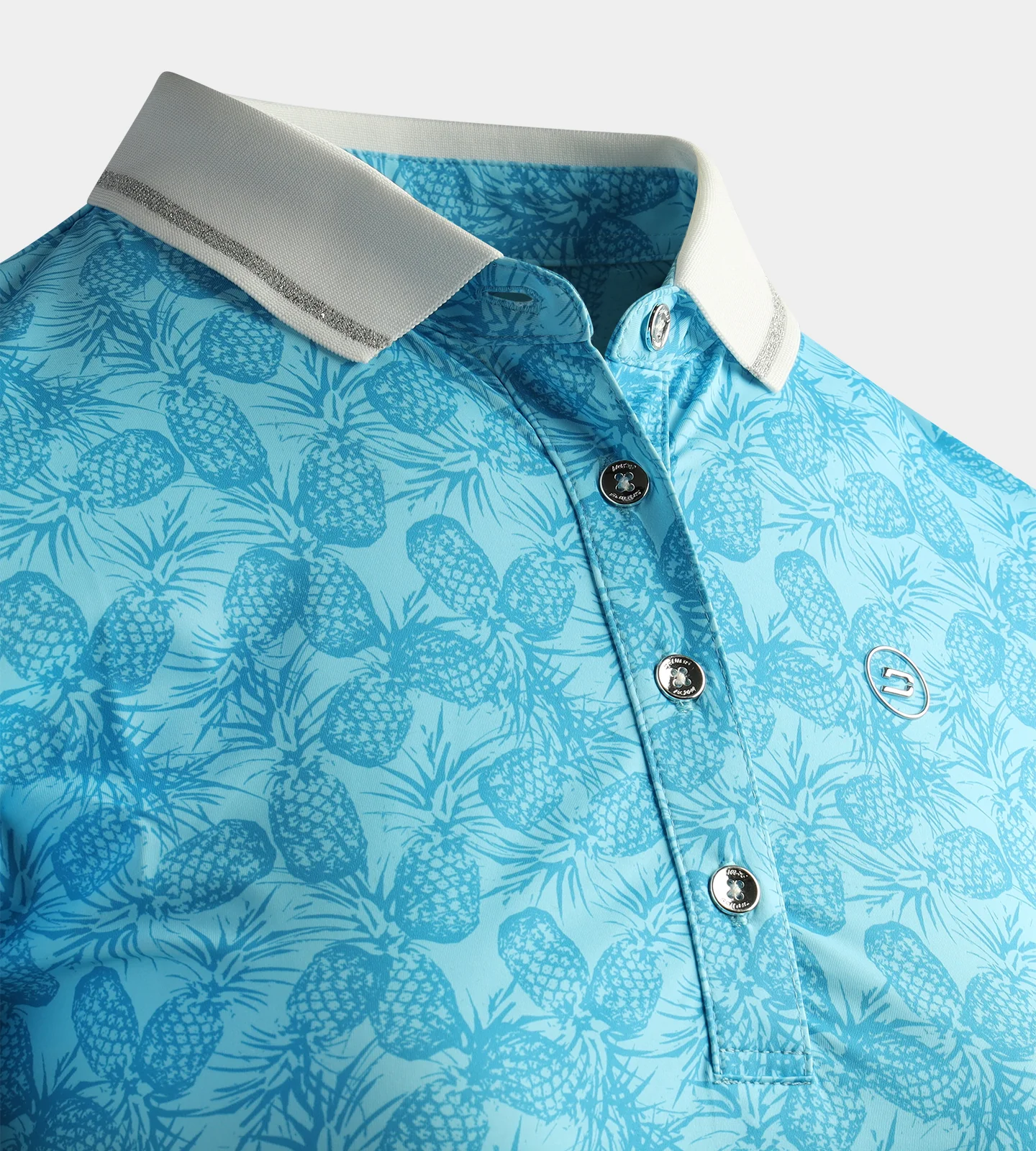 LADIES PINEAPPLE POLO - BLUE - Image 4