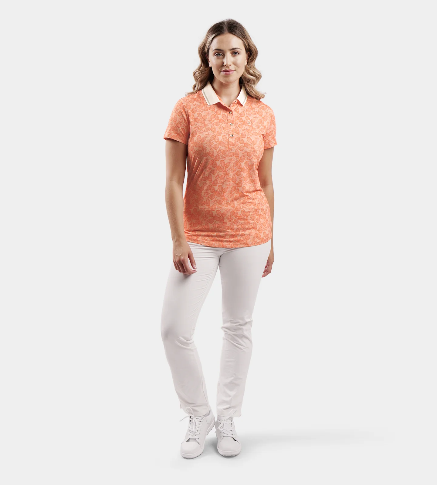 LADIES PINEAPPLE POLO - CORAL - Image 6