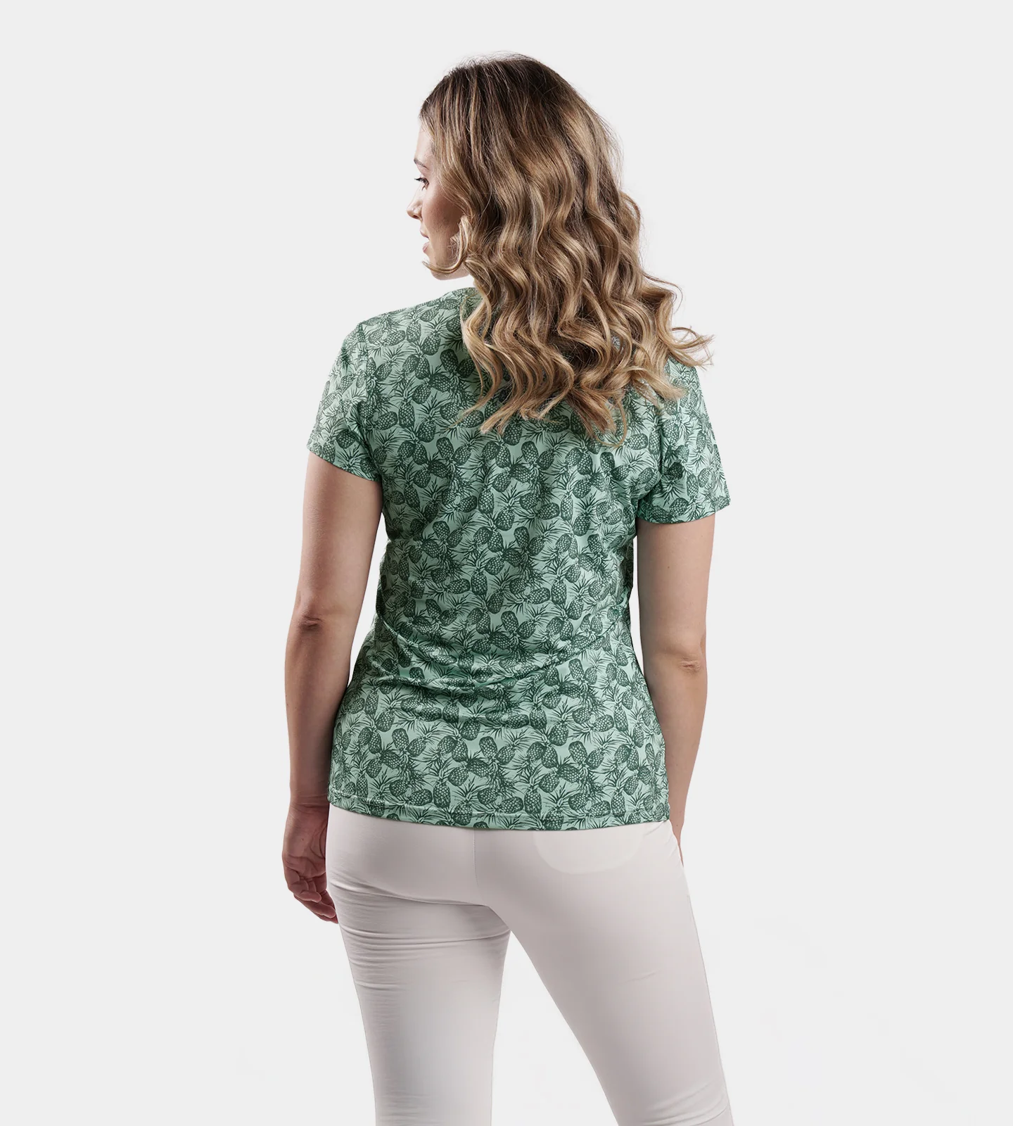 LADIES PINEAPPLE POLO - GREEN - Image 3