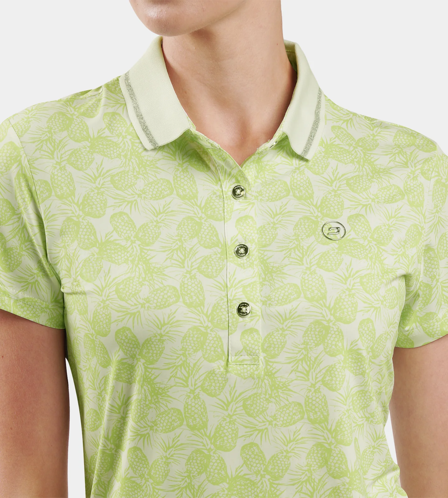 LADIES PINEAPPLE POLO - LIME - Image 2