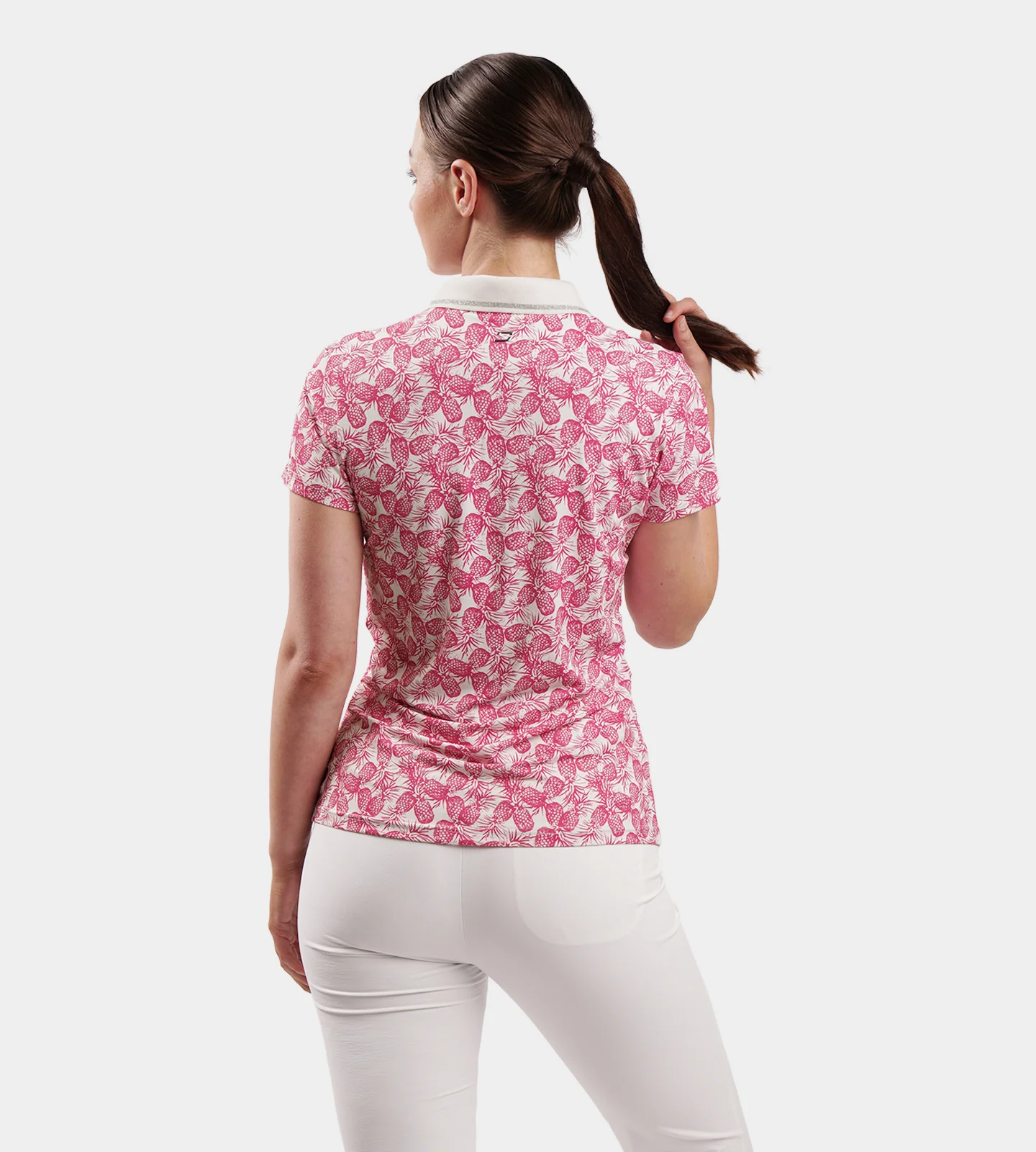 LADIES PINEAPPLE POLO - PINK - Image 3