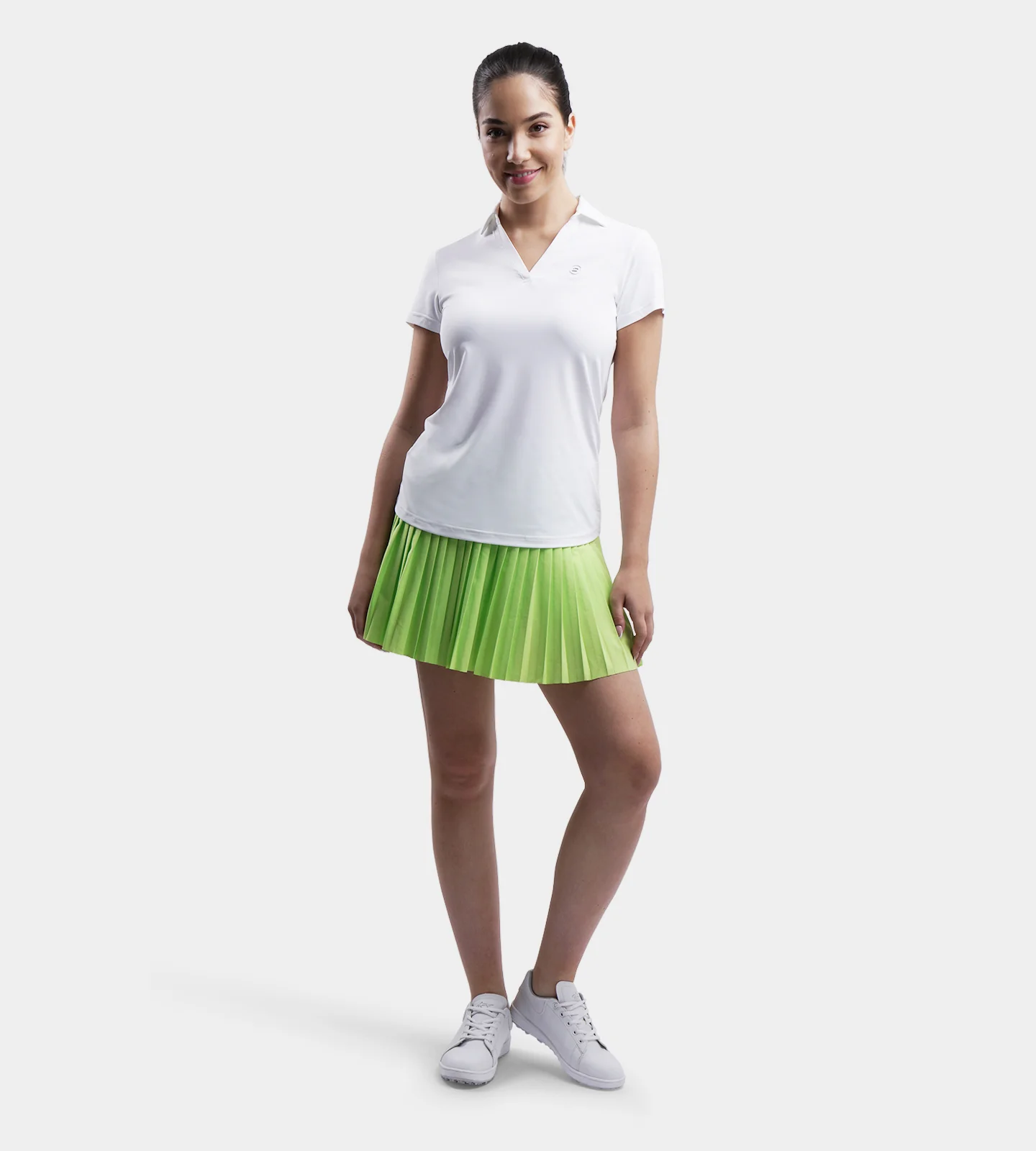 LADIES PLEATED SKORTS - LIME - Image 3