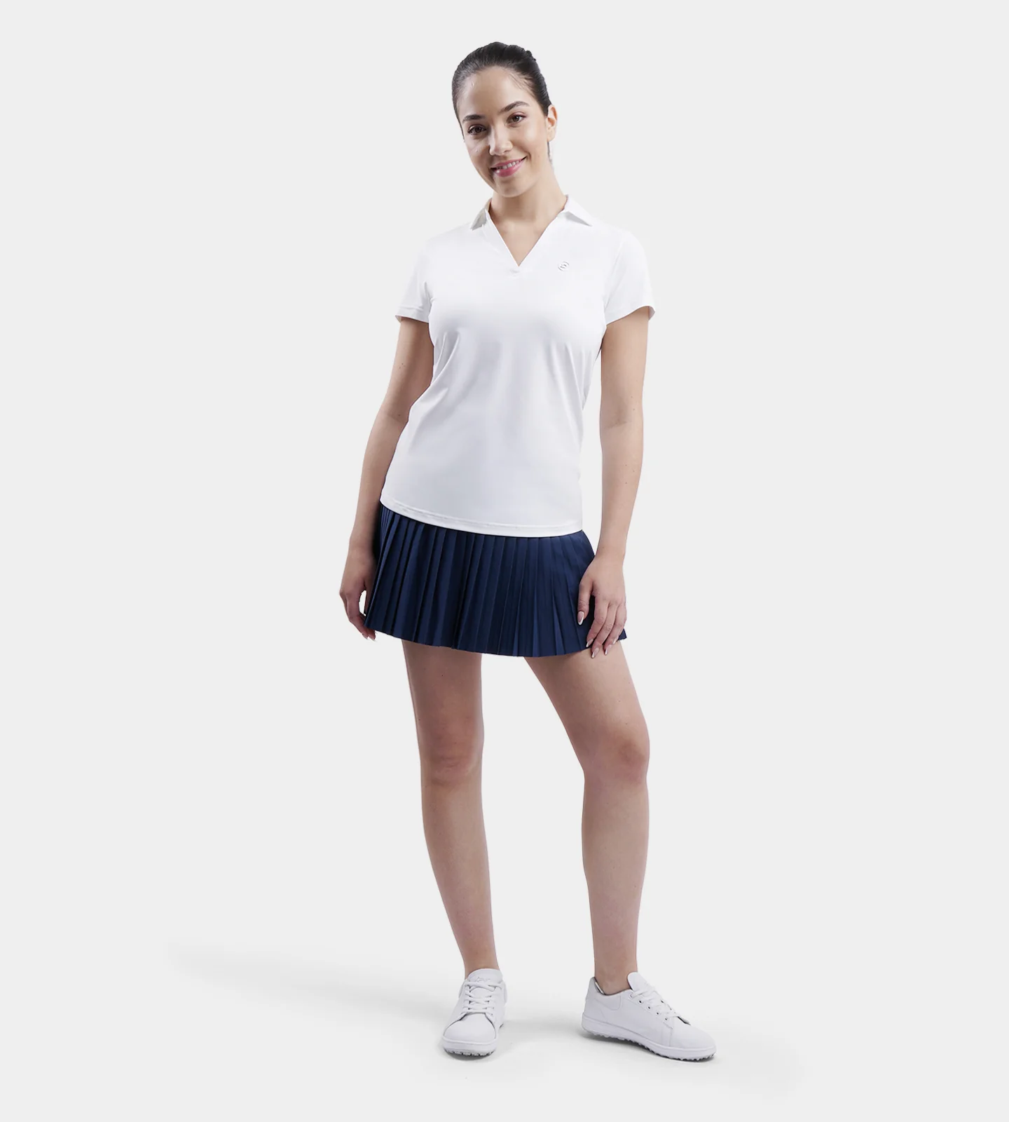 LADIES PLEATED SKORTS - NAVY - Image 3