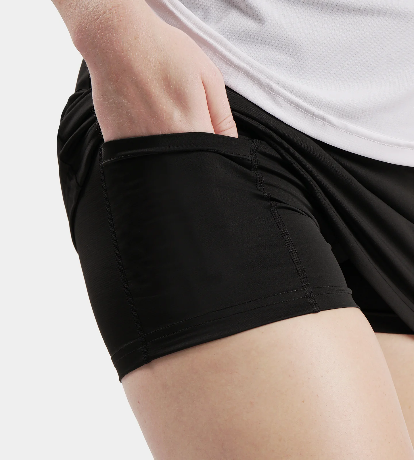 LADIES POCKET SKORTS - BLACK - Image 4