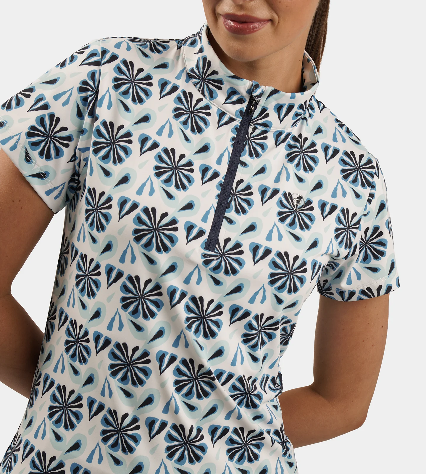 LADIES PRISM DRESS - FLORAL POWDER BLUE - Image 2