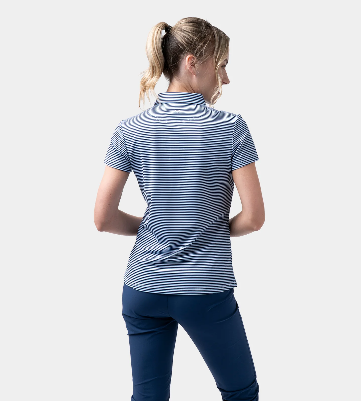 LADIES SPRING POLO - NAVY - Image 2