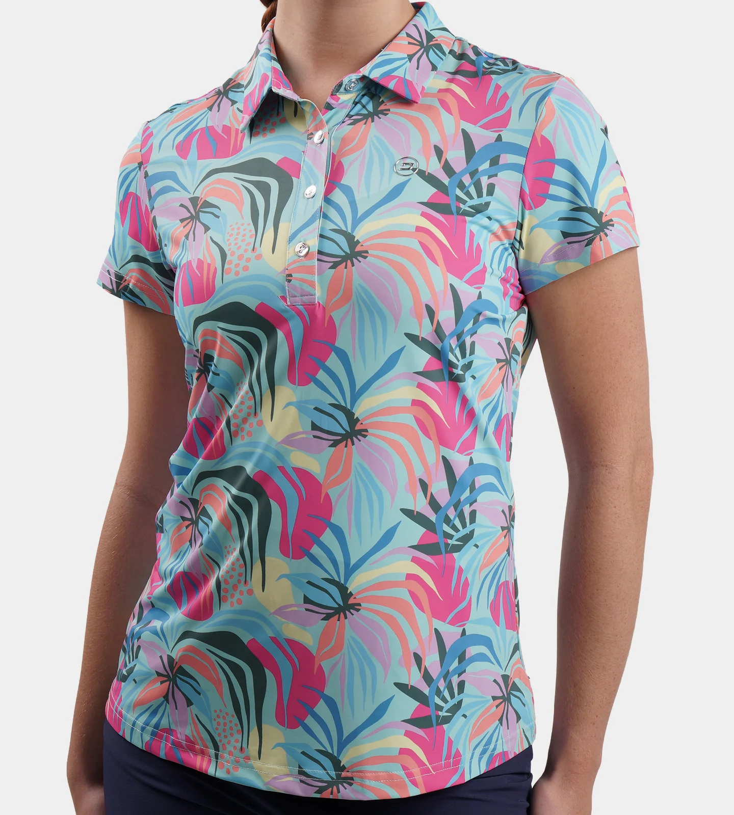LADIES TROPIC POLO - GREEN - Image 2