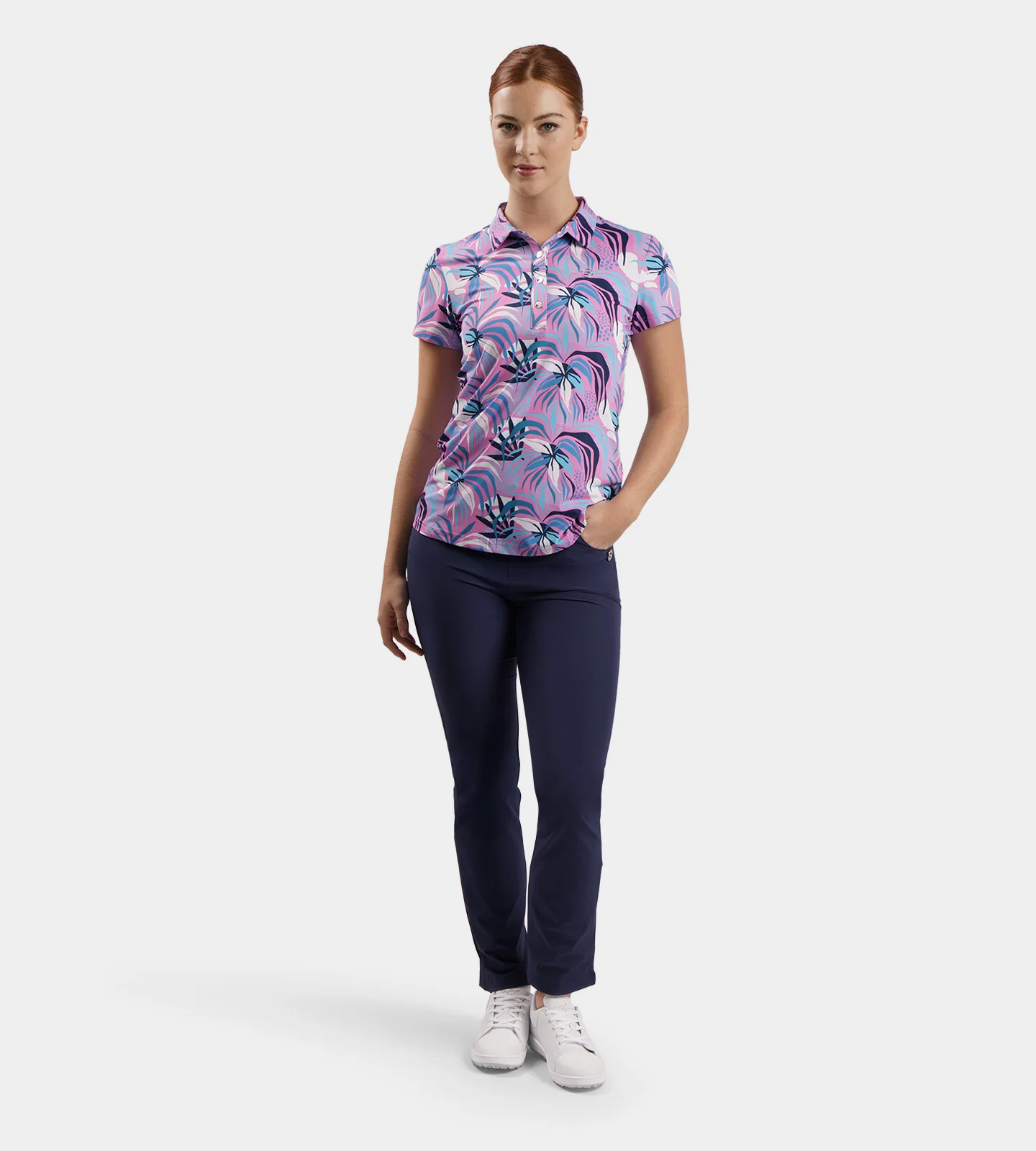 LADIES TROPIC POLO - PINK - Image 6