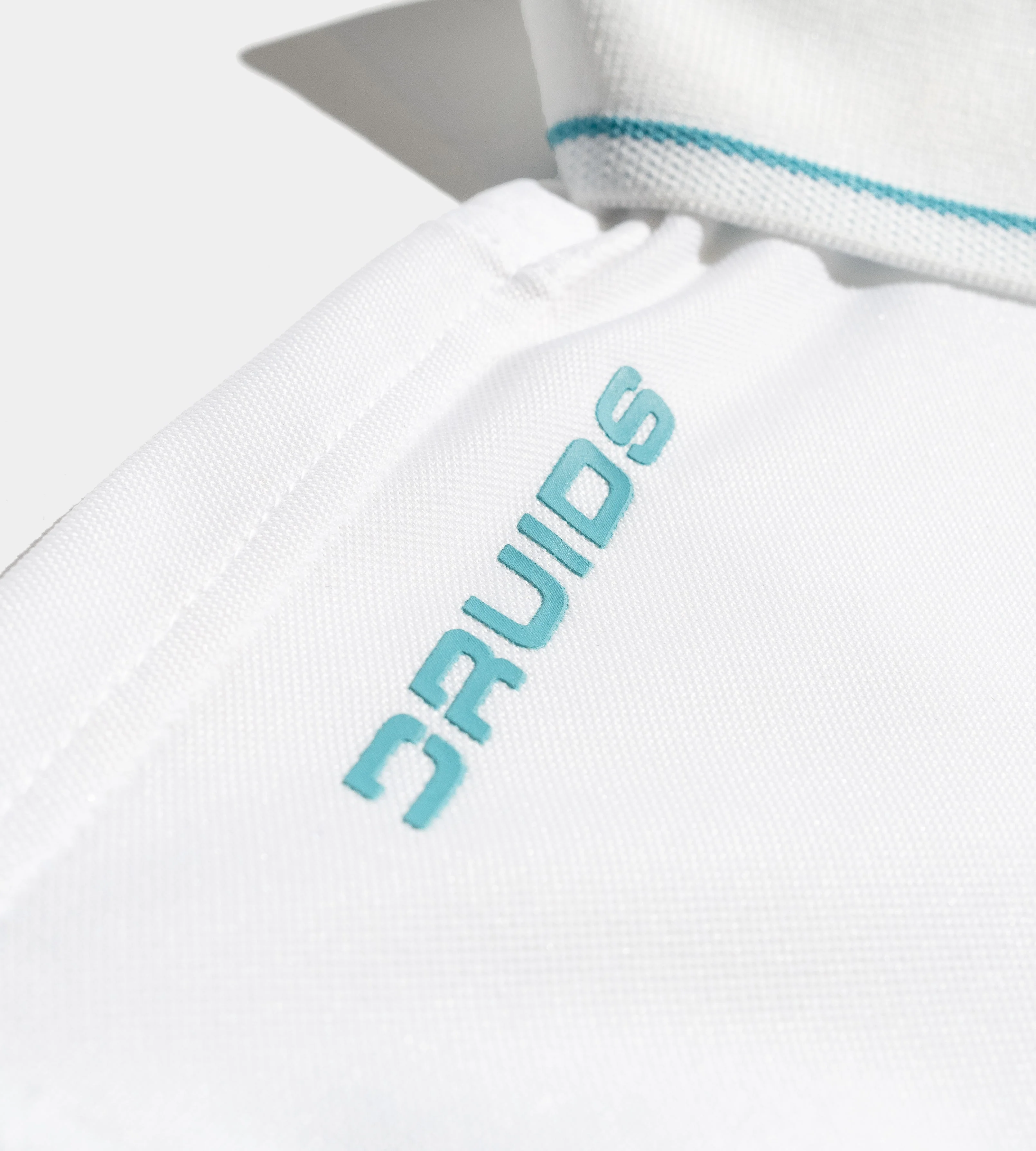 LEADER LONG SLEEVE POLO - WHITE/TEAL - Image 5