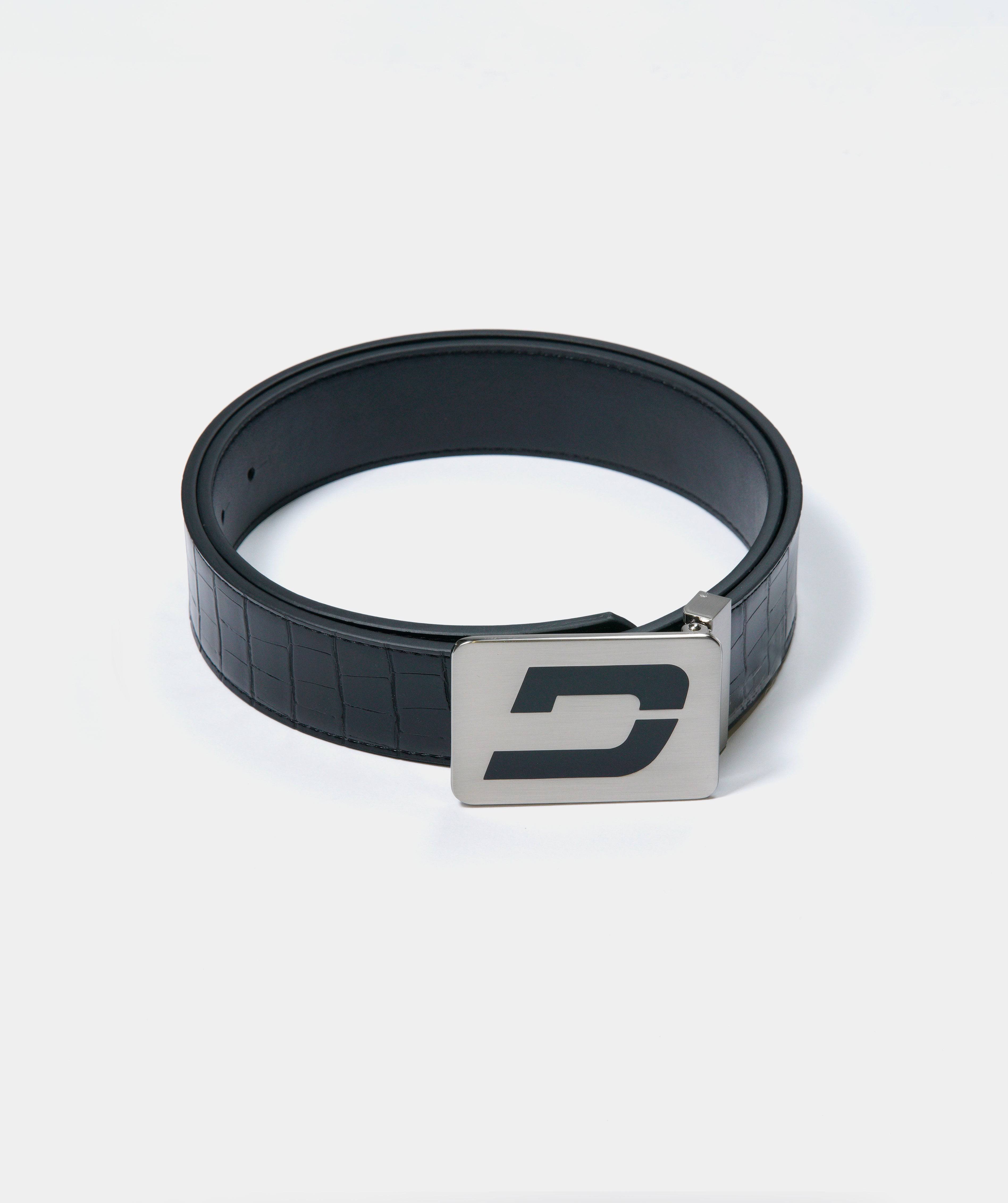 MEN'S CROC GOLF LEATHER BELT - BLACK (ONE SIZE FITS ALL) - Image 2