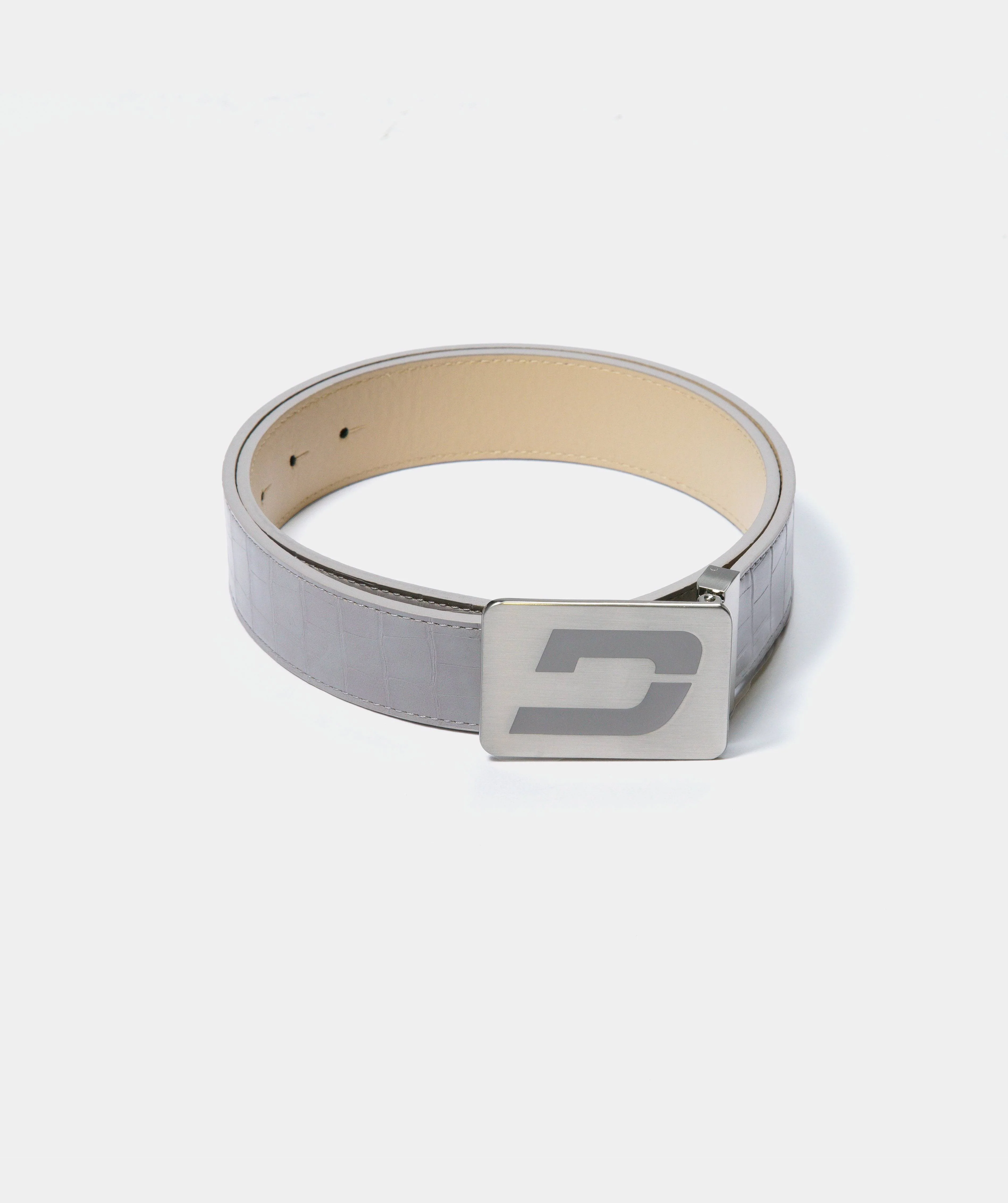 MEN'S CROC GOLF LEATHER BELT - GREY (ONE SIZE FITS ALL) - Image 2