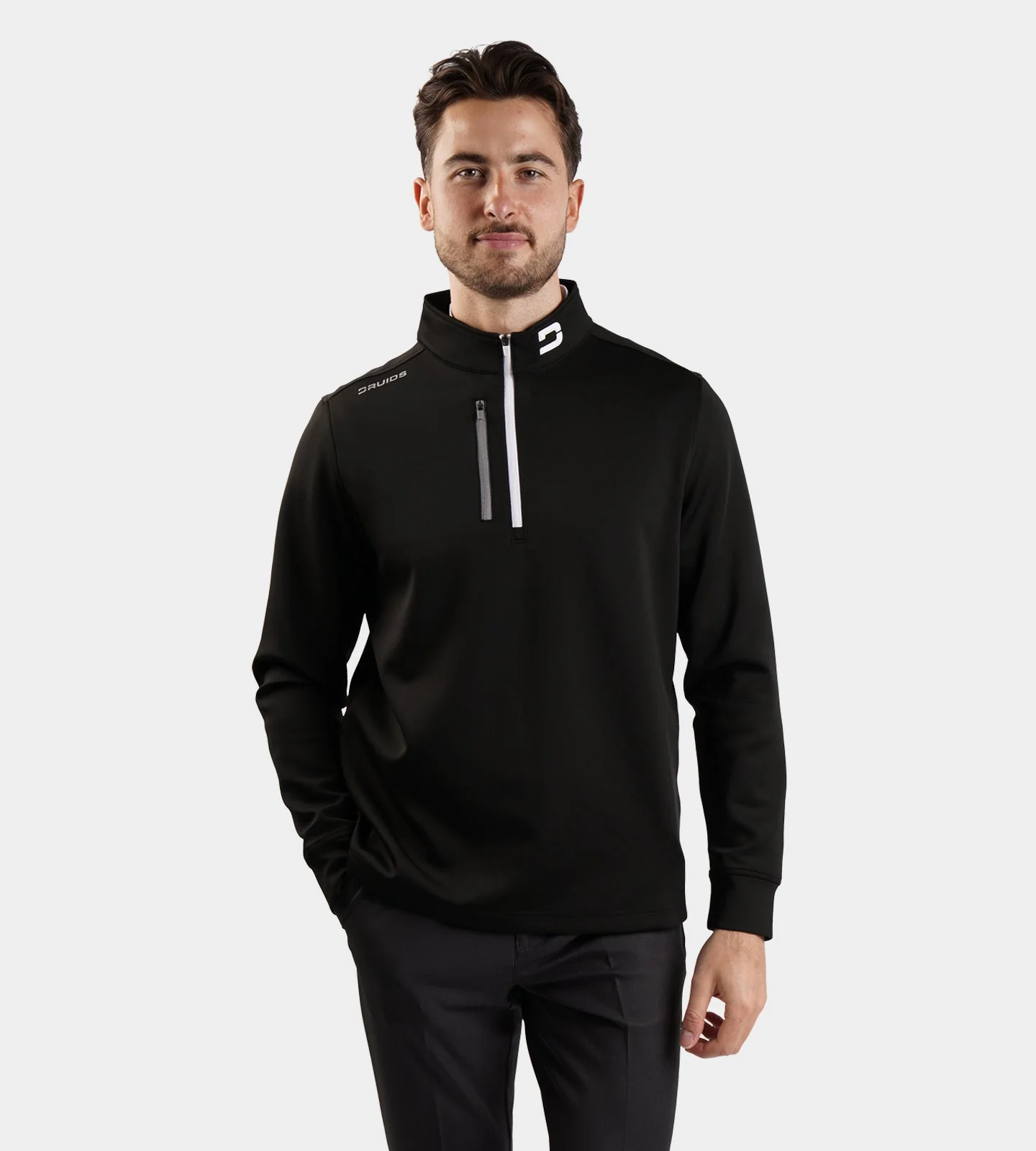 MEN'S ULTRA BLEND GOLF MIDLAYER 1/4 ZIP - BLACK - Image 3