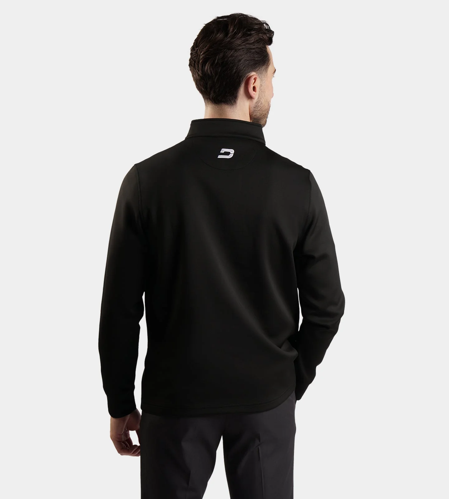 MEN'S ULTRA BLEND GOLF MIDLAYER 1/4 ZIP - BLACK - Image 4