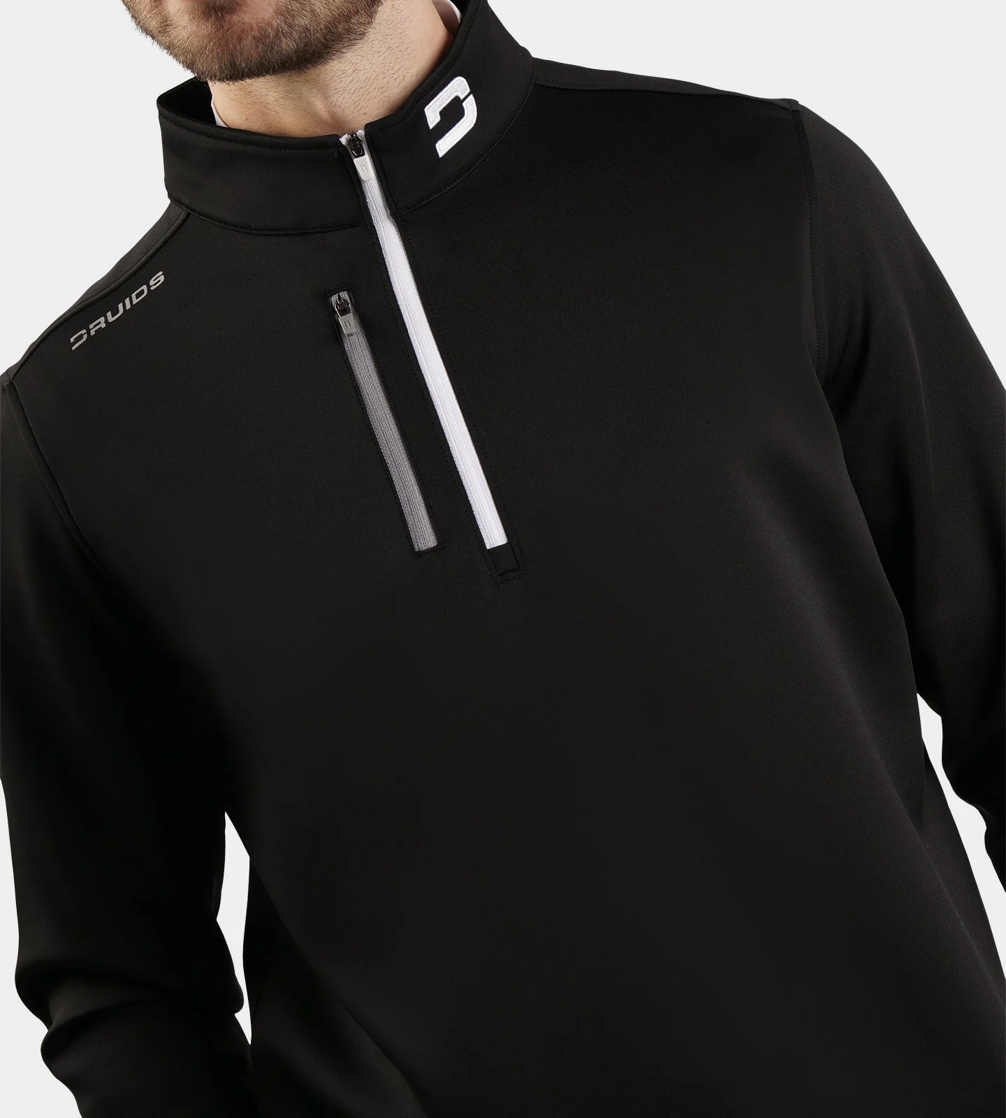 MEN'S ULTRA BLEND GOLF MIDLAYER 1/4 ZIP - BLACK - Image 7