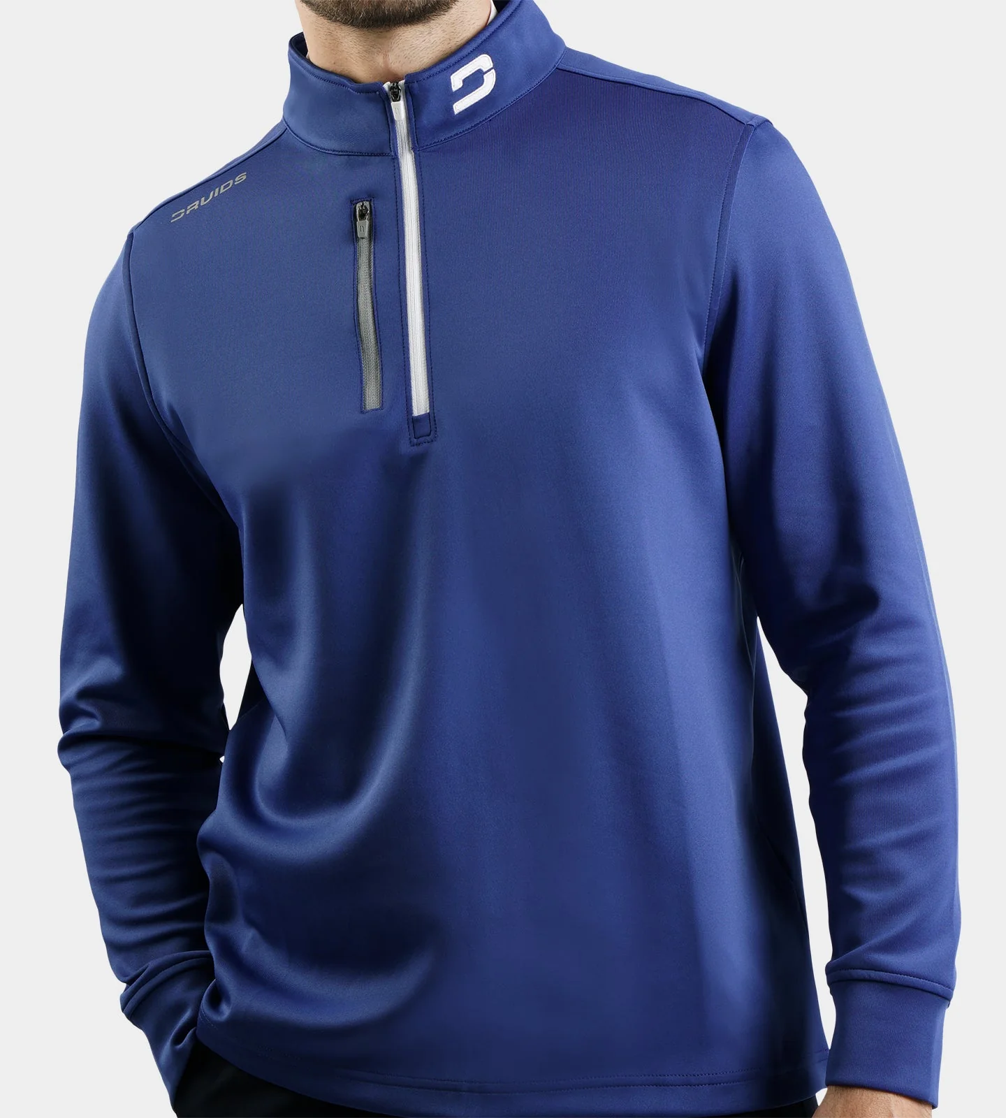 MEN'S ULTRA BLEND GOLF MIDLAYER 1/4 ZIP - BLUE - Image 6