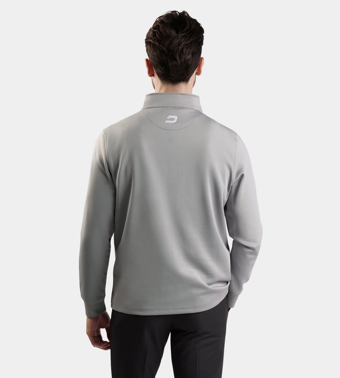 MEN'S ULTRA BLEND GOLF MIDLAYER 1/4 ZIP - LIGHT GREY - Image 4