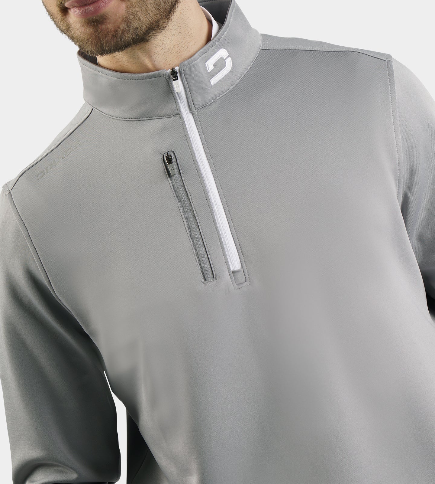 MEN'S ULTRA BLEND GOLF MIDLAYER 1/4 ZIP - LIGHT GREY - Image 6