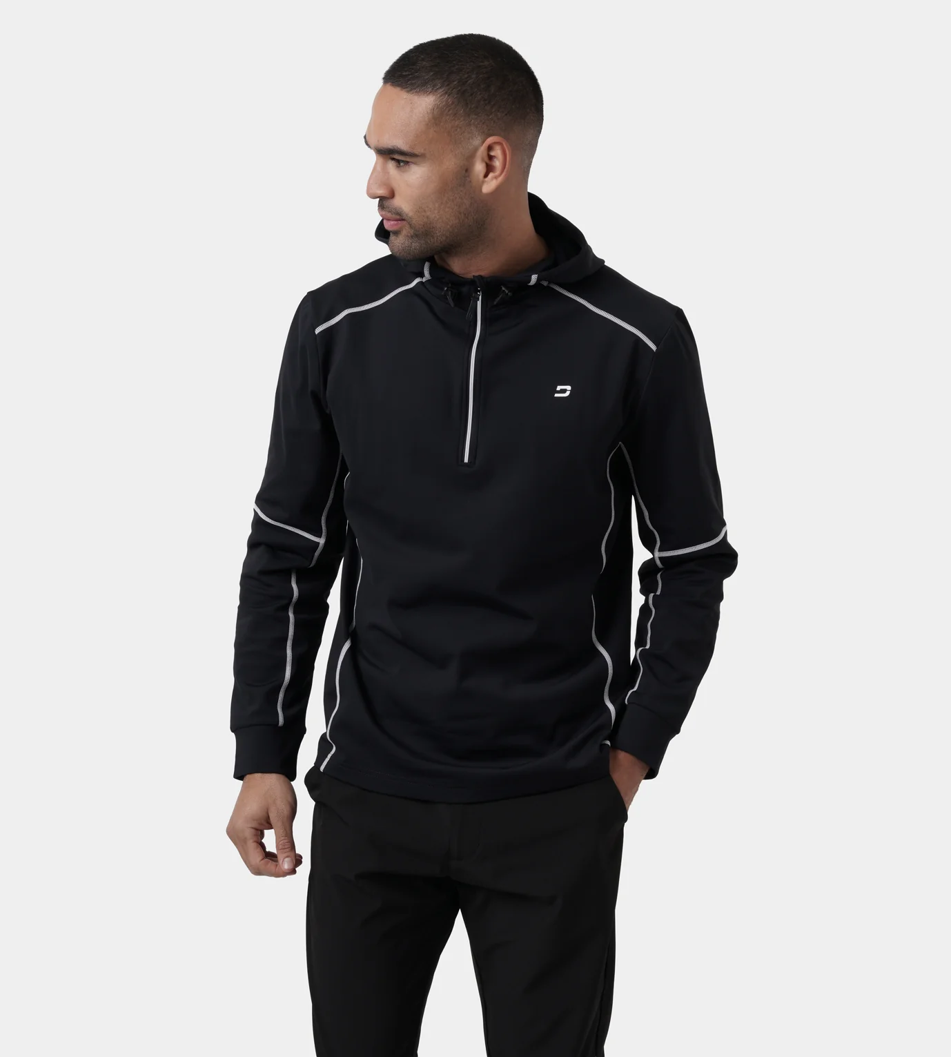 OVERLOCK HOODIE - BLACK - Image 3