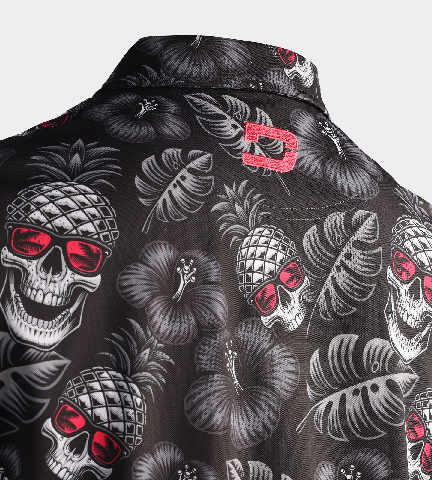 PINEAPPLE SKULLZ POLO - BLACK / PINK - Image 7