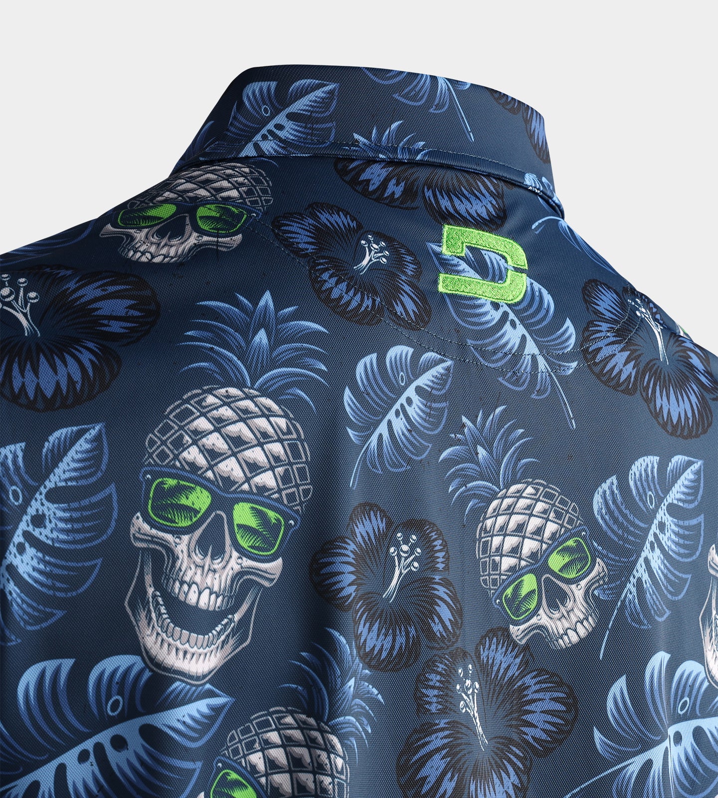 PINEAPPLE SKULLZ POLO - NAVY / LIME - Image 6