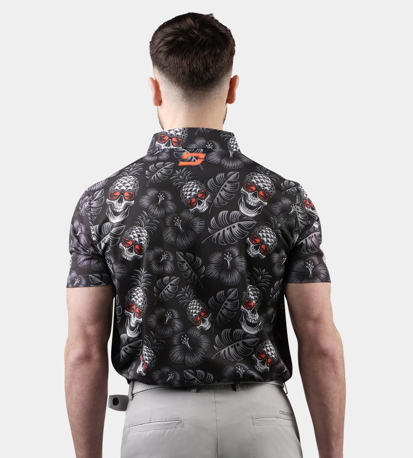 PINEAPPLE SKULLZ POLO - BLACK/ ORANGE - Image 4