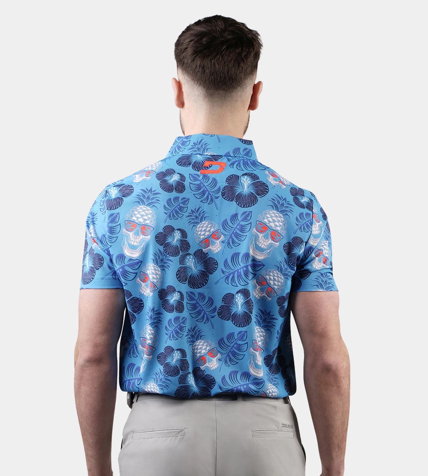 PINEAPPLE SKULLZ POLO - BLUE / ORANGE - Image 4