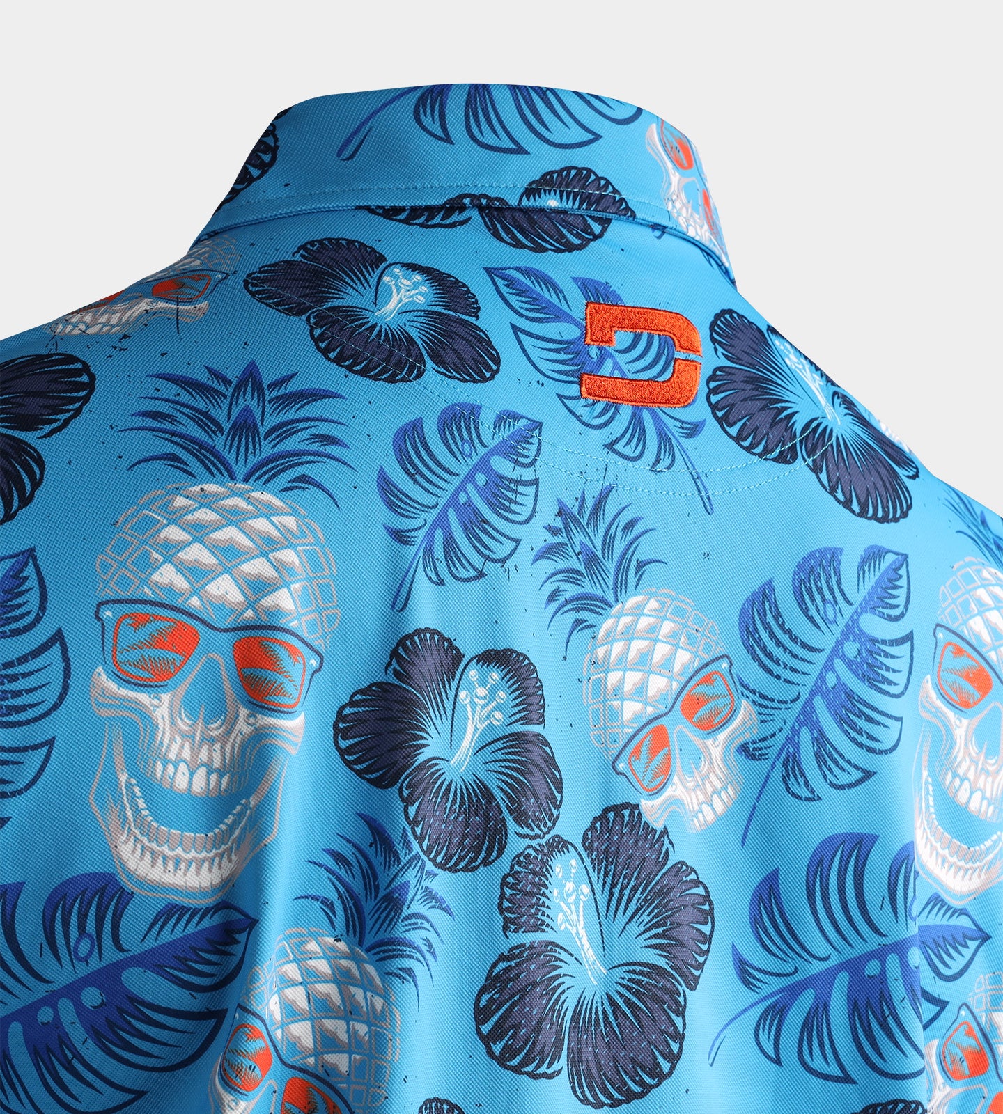 PINEAPPLE SKULLZ POLO - BLUE / ORANGE - Image 7
